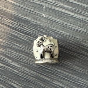 Pandora Silver Reindeer Snowglobe Charm